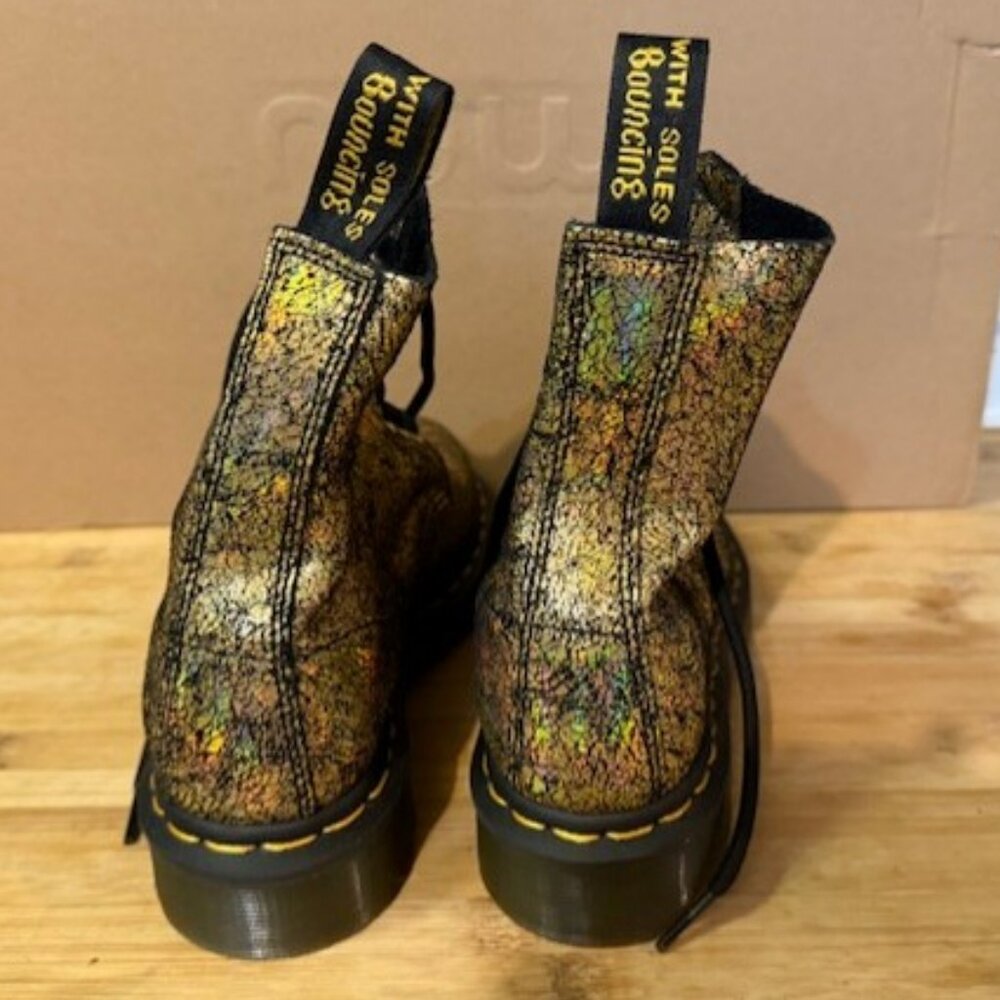 Dr. Martens Cracked Gold 1460 Pascal Lace-Up Boots - NWOT - Picture 11 of 16